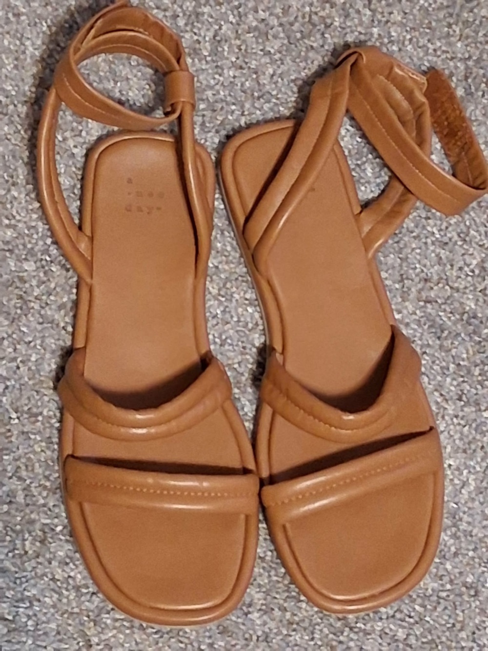 Women's Tan Strappy Flat Sandals